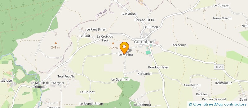 localisation de l'entreprise GAEC RECONNU DE MINIOU  GURUNHUEL