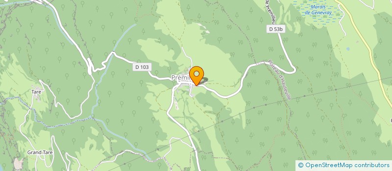 localisation de l'entreprise GAEC RECONNU DES SOURCES  PREMILLIEU