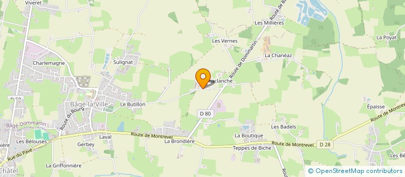 localisation de l'entreprise GAEC RECONNU ROSIER à BAGE-DOMMARTIN