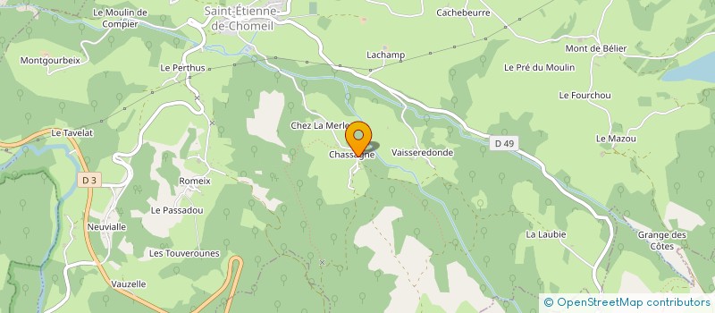 localisation de l'entreprise GAEC ROCHEMURE à SAINT-ETIENNE-DE-CHOMEIL