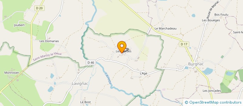 localisation de l'entreprise GAEC ROUGERIE COUDERT à LAVIGNAC