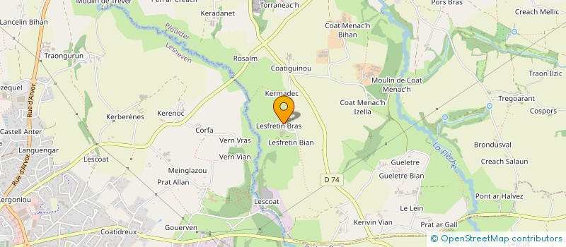 localisation de l'entreprise GAEC SPARFEL à PLOUIDER