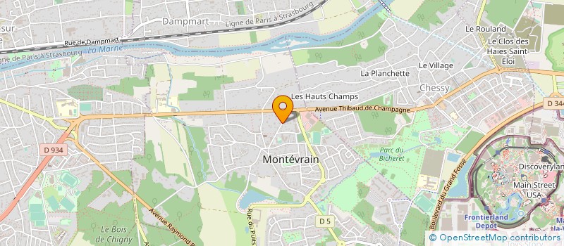localisation de l'entreprise GAGNY FREINS SERVICE à MONTEVRAIN