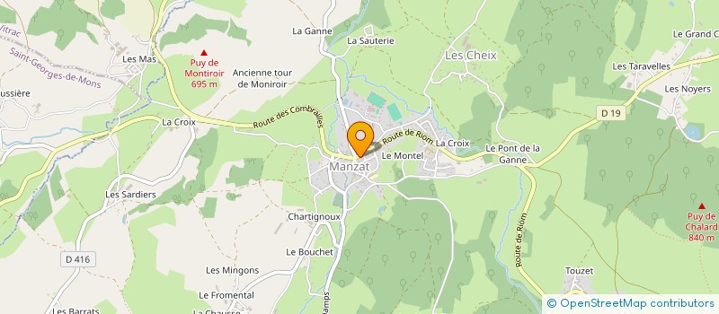 localisation de l'entreprise GAILLARD MENUISERIES DISTRIBUTION à MANZAT