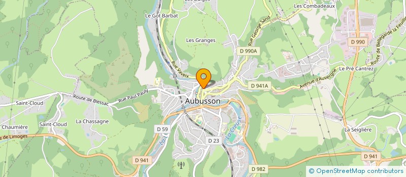 localisation de l'entreprise GALAN à AUBUSSON