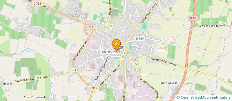 localisation de l'entreprise GALAX'IMMO D  BARBEZIEUX-SAINT-HILAIRE