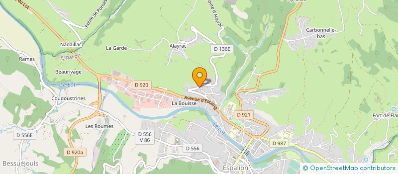 localisation de l'entreprise GALIBERT ET FILS CARRIERES TP à ESPALION