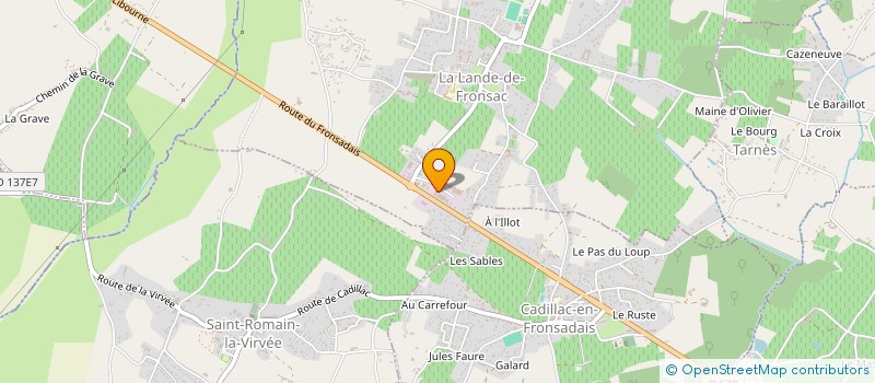 localisation de l'entreprise GALLAND à LA LANDE-DE-FRONSAC