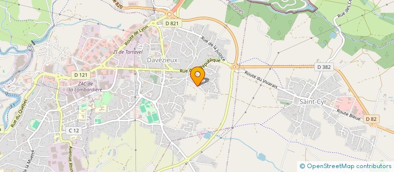 localisation de l'entreprise GALLET FORMATION  DAVEZIEUX