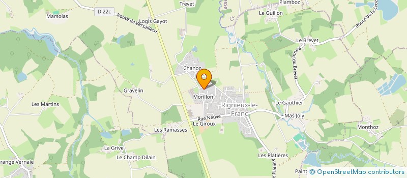 localisation de l'entreprise GAMBETTA ET FILS à RIGNIEUX-LE-FRANC