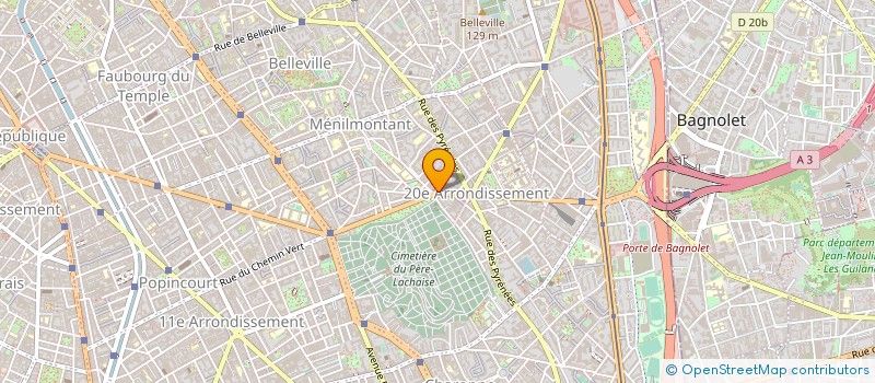 localisation de l'entreprise GAMBETTA GARAGE à PARIS