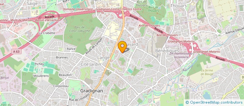 localisation de l'entreprise GANEST IMMO à GRADIGNAN