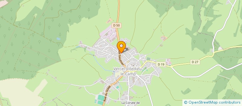 localisation de l'entreprise GARAGE 1000  VERCEL-VILLEDIEU-LE-CAMP