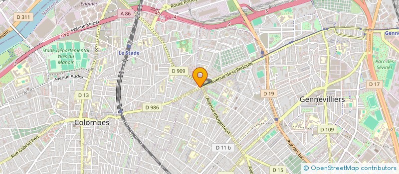 localisation de l'entreprise GARAGE 2 ROUES 4 ROUES DES 4 ROUTES à BOIS-COLOMBES