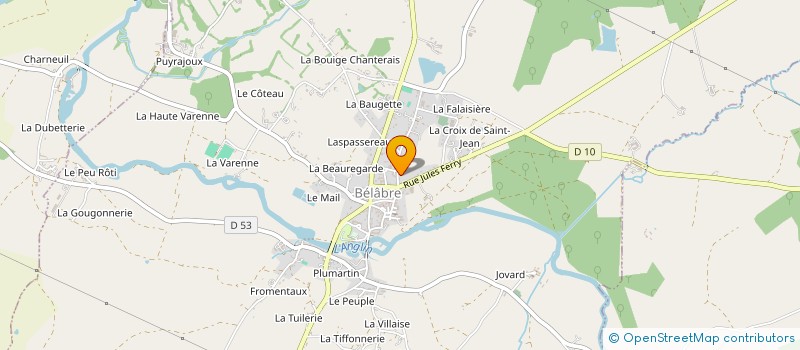 localisation de l'entreprise GARAGE à BELABRE