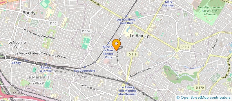 localisation de l'entreprise GARAGE AUTO SERVICE REPARATION à LE RAINCY