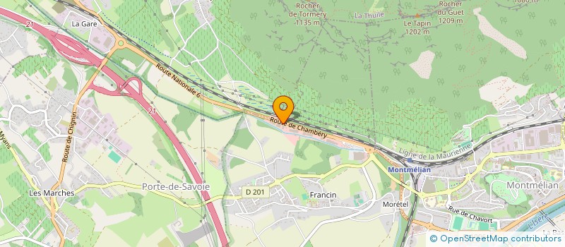 localisation de l'entreprise GARAGE AUTOMECA 73 à PORTE-DE-SAVOIE