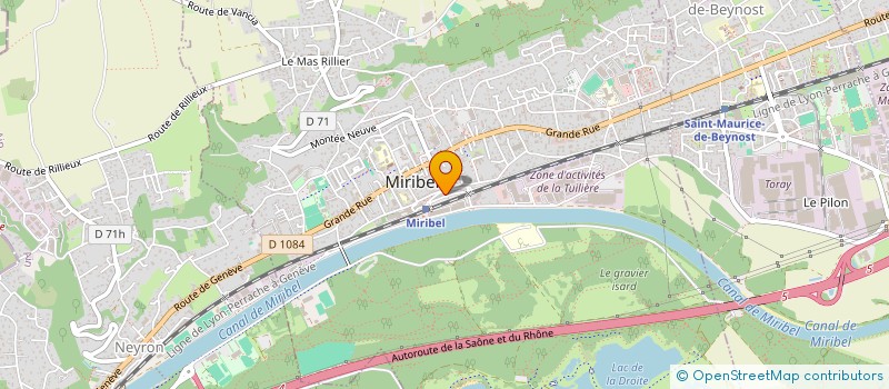 localisation de l'entreprise GARAGE AUTOMOTIVE  MIRIBEL