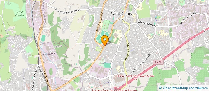 localisation de l'entreprise GARAGE BAUDRAND SA à SAINT-GENIS-LAVAL