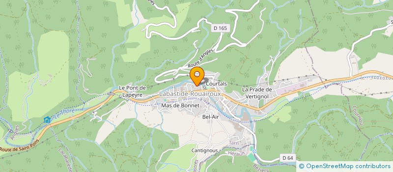 localisation de l'entreprise GARAGE BONNAFOUS  LABASTIDE-ROUAIROUX