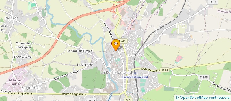 localisation de l'entreprise GARAGE BORDRON - CHABERNAUD à LA ROCHEFOUCAULD-EN-ANGOUMOIS