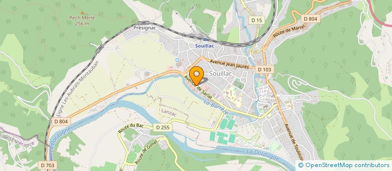 localisation de l'entreprise GARAGE CADIER à SOUILLAC