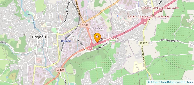 localisation de l'entreprise GARAGE CARROSSERIE DU BOUTRAS à BRIGNAIS