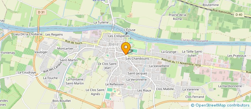 localisation de l'entreprise GARAGE CHAILLOU à BLERE