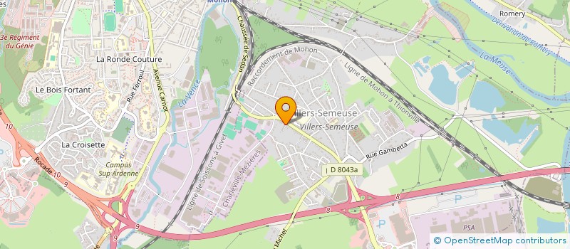 localisation de l'entreprise GARAGE CHAMPENOIS ET COMPAGNIE à VILLERS-SEMEUSE