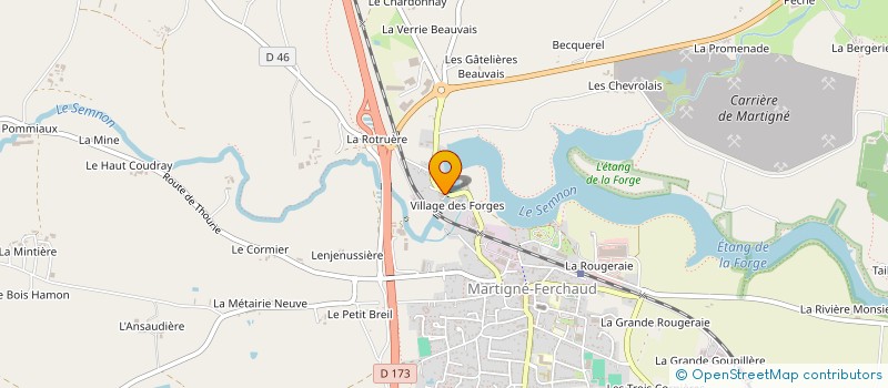 localisation de l'entreprise GARAGE CHASTEL  MARTIGNE-FERCHAUD