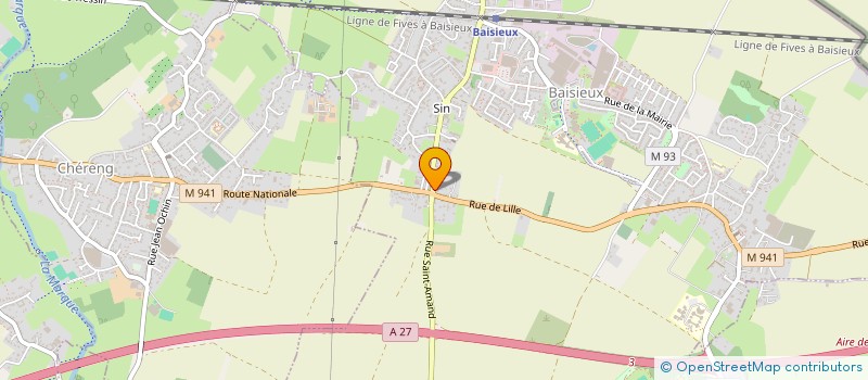 localisation de l'entreprise GARAGE COQUELET ET DESCATOIRE à BAISIEUX