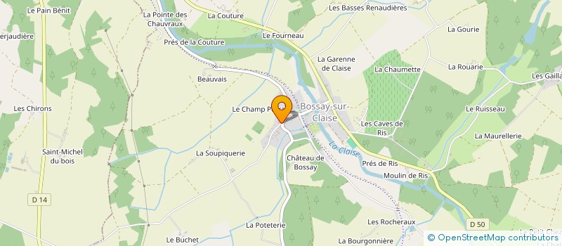 localisation de l'entreprise GARAGE COSSON à BOSSAY-SUR-CLAISE