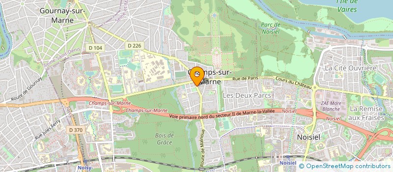 localisation de l'entreprise GARAGE D ALSACE  CHAMPS-SUR-MARNE