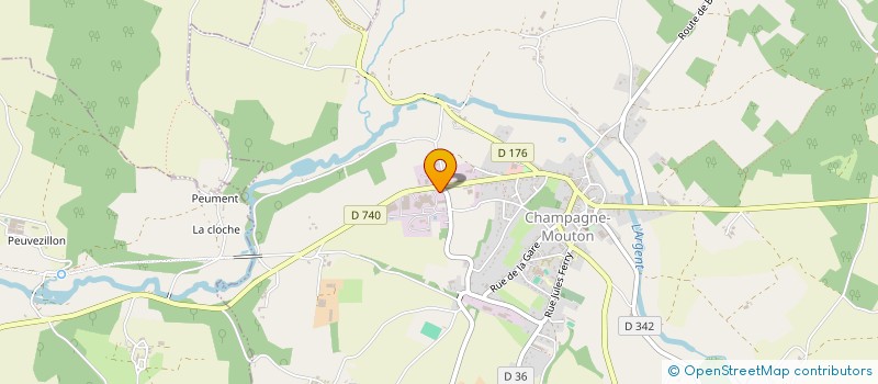 localisation de l'entreprise GARAGE DE CHAMPAGNE  CHAMPAGNE-MOUTON