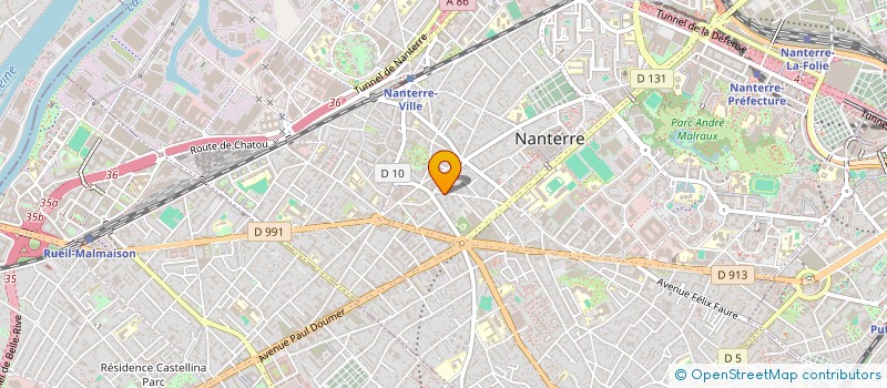 localisation de l'entreprise GARAGE DE FRANCE FOUILLOUX ET COMPAGNIE à NANTERRE
