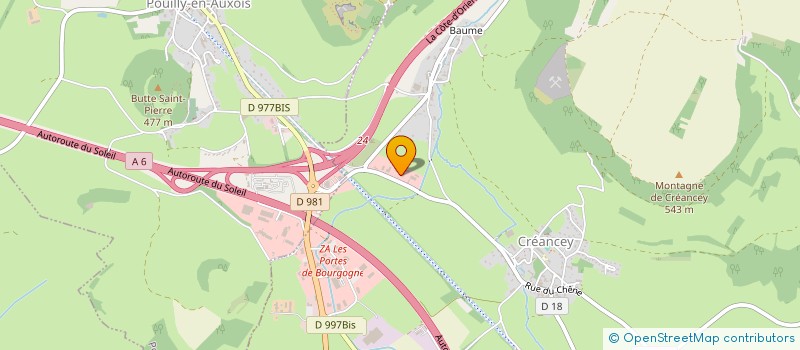 localisation de l'entreprise GARAGE DE L'AUXOIS  ROUVRES-SOUS-MEILLY