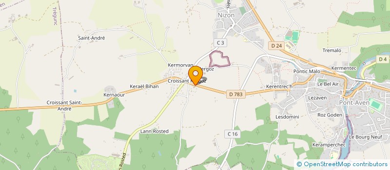 localisation de l'entreprise GARAGE DE L'AVEN  PONT-AVEN