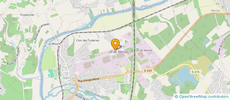 localisation de l'entreprise GARAGE DE LA BOEME NERSAC  NERSAC