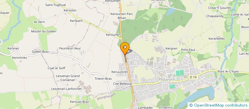 localisation de l'entreprise GARAGE DE LA GARE SARL à PLOUVORN