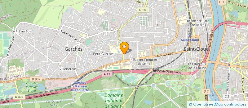 localisation de l'entreprise GARAGE DE LA PORTE JAUNE à SAINT-CLOUD
