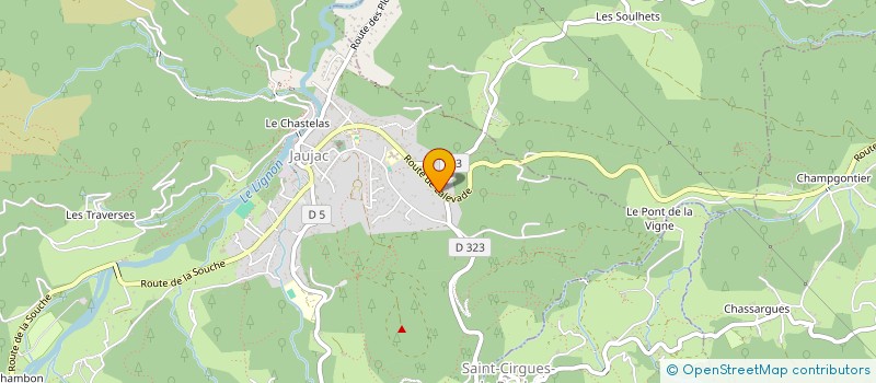 localisation de l'entreprise GARAGE DE LA VALLEE  JAUJAC