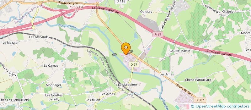 localisation de l'entreprise GARAGE DE SARCEY  SAINT-ROMAIN-DE-POPEY