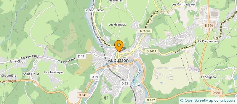 localisation de l'entreprise GARAGE DEBUYS23 à AUBUSSON