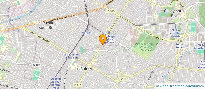 localisation de l'entreprise GARAGE DES 3 COMMUNES P.R. à CLICHY-SOUS-BOIS