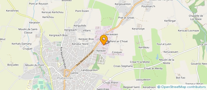 localisation de l'entreprise GARAGE DES ABERS à PLABENNEC