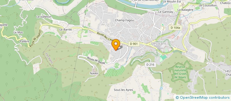 localisation de l'entreprise GARAGE DES CEVENNES  LES VANS