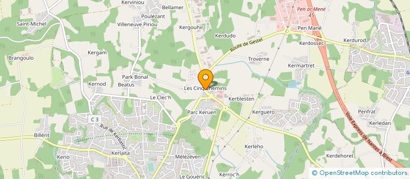localisation de l'entreprise GARAGE DES CINQ CHEMINS à GUIDEL