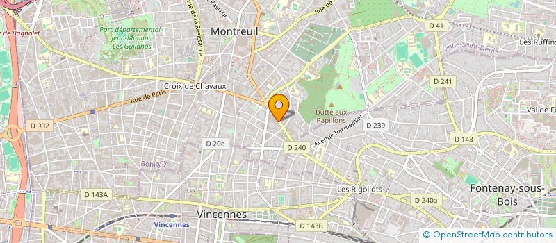 localisation de l'entreprise GARAGE DES PARAPLUIES à MONTREUIL