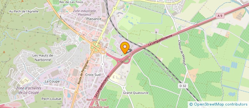 localisation de l'entreprise GARAGE DES PINS  NARBONNE