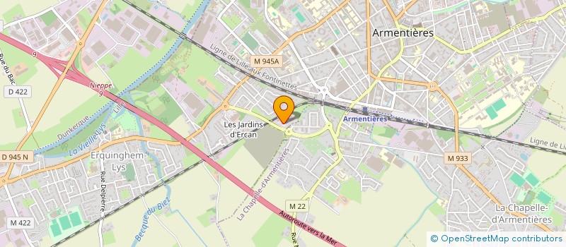 localisation de l'entreprise GARAGE DESCAMPS  ERQUINGHEM-LYS